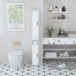Bathroom Storage Cabinet,67.51" Tall Narrow Freestanding Cabinet Storage Tower with 2 Door for Small Spaces,Bathroom,White - Image 6