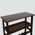 Solid Wood 18-Bottle Freestanding Wine Rack with Tabletop and Tray - Image 3
