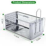 Stainless Steel Rodent Trap - High Sensitivity Pedal Auto-Locks Door, Humane Live Capture - Safe, Durable, Indoor/Outdoor Versatile Placement, Easy to Use - Image 11