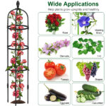2 Packs Garden Obelisk Trellis 5.9FT Plants Tower for Climbing Plants Flower Vegetable Vine Support Rustproof Garden Plant Trellis Black(No shipments on weekends) - Image 6
