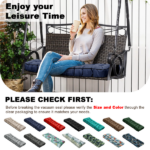 Outdoor Bench Cushion, 63 × 20 × 4 Inch, Tufted Waterproof Swing Cushion with Ties, for Patio Bench or Window Seat - Image 2