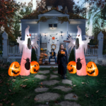 Replace 32359895 11.8 FT Halloween Inflatables Ghost Spider Pumpkin Outdoor Decorations, Scary Halloween Giant Blow up Ghost Decorations for Holiday Party Front Yard Lawn Garden Decor - Image 12