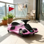 12V Pink Kids Electric Drift Go Kart – Slow Start, Music, Colorful Lights - Image 5