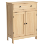 Natural wood color, particleboard with melamine veneer, 60*30*80cm, double doors, single drawer, bathroom vanity - Image 3