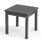 Outdoor Side Table, HDPE Adirondack Table Patio Side Table, Weather Resistant End Table Small Outdoor Table, Dark Grey, Square