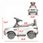 White 2-in-1 6V Battery-Powered Electric Ride-on Car with Sliding Mechanism Headlights Music Horn for Kids - Image 3