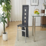 4pcs Elegant Assembled Stripping Texture High Backrest Dining Chairs Black Replace encoding 13028198-18410366 - Image 168
