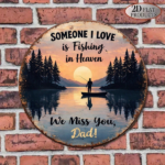 CIFbuy 1pc 2D Flat Round Sign Fishing In Heaven, "" Fishing In, Heaven Remembering Dad Vintage Plaque Decorative Wall Art TikTok, TikTo Self-pickup Logi Aics - Image 6