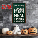 CIFbuy Vintage Irish Meal Metal Sign, Now Serving 7 Course" Course Irish Meal 6 Pints & A Potato, Potato, Weatherproof Rustproof 2D Flat Unframed Wall Serving 7 ikTok, Serving 7 ikTok, t Self-pickup Logiopics - Image 4