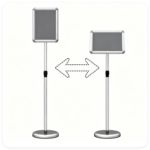 Adjustable Floor Standing Sign Holder, 8.5"x11" Front Loading Snap Frame with 360° Rotatable Frame, Water/Sand Fillable Weighted Base for Retail Restaurant Hotel - Black - Image 10