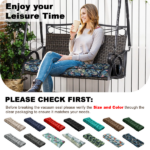 Outdoor Bench Cushion, 63 × 20 × 4 Inch, Tufted Waterproof Swing Cushion with Ties, for Patio Bench or Window Seat - Image 6