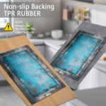 Three-piece kitchen rug set, non-slip and washable, abstract pattern kitchen hallway rug, soft and comfortable, suitable for sinks, floors, entrances, hallways and bathrooms. - Image 4