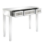 FCH Silver MDF Mirror Surface Broken Glass Three Pumping Computer Desk - Image 10