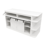 75 Gallon Fish Tank Stand with LED Light &Power Outlets, 55-75 Gallon Aquarium Stand with Sliding Fluted Doors, 2 Large Cabinet and Storage Shelves, Cabinet for 2 Fish Tank Accessories Storage,1200 LB - Image 3