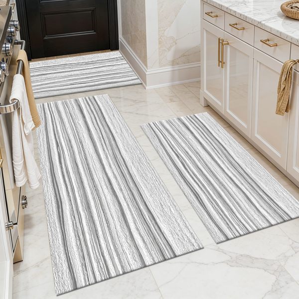 Three-piece kitchen rug set, non-slip and washable, abstract pattern kitchen hallway rug, soft and comfortable, suitable for sinks, floors, entrances, hallways and bathrooms.