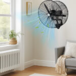 MFJ-EW50 20inch High Velocity Wall Mount Fan Oscillating,Industrial Fan with 4 Speed Ventilation,100% BLDC Copper Motor,4963CFM,,Heavy Duty Metal Fan for Outdoor, Indoor Use - Image 9