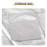 6.8x4.9FT Light Gray Arched Bicycle Storage Shed, 210D PU Silver Coated Oxford, Black Fiberglass Rod Frame, Front&Side Dual Doors, Inner Storage Bag & Portable Carry Bag - Image 6