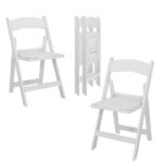 Replacement 15868578 4 Pack Folding Chairs, Resin Chairs with Padded Seat, Comfortable Event Chairs Indoor Outdoor for Home Event Party Picnic School Wedding, White - Image 28