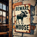 CIFbuy Vintage Moose Warning Metal Sign, Rustic Farmhouse Iron" Wall Art, 8x12 Inch Distressed Metal Plaque With Bold Black Text, Plaque With Bold Black Text, 2D Fla FarmikTok, FarmikTok, t Self-pickup Logiopics - Image 4