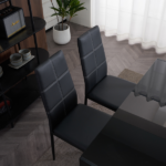 4pcs Elegant Assembled Stripping Texture High Backrest Dining Chairs Black Replace encoding 13028198-18410366 - Image 162