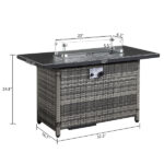 43-Inch Fire Table 50000 BTU Gas Firepit with Volcanic Stone Black - Image 5