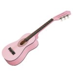 Light pink 30-inch Round Acoustic Guitar with Picks, Strings, Capo, Case, Tuner, and Strap - Image 2