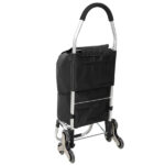 Shopping Stair Trolley with Wheels,Trolley Black Foldable Shopping Cart,Removable Shopping Oxford Waterproof Bag,Stainless Steel Triangular Wheels, Black - Image 2