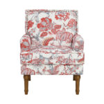 Accent Chair, Floral Armchair, Nailhead Trim, Red and white Decor, Solid Wood Legs, Farmhouse Furniture, Upholstered Slipper Chair, Side Chair, Traditional Print, Wayfair Living Room. - Image 9