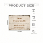 CIFbuy 1pc Vintage Don't Trouble Trouble Metal Tin, 8x12 Inch Rustic Motivational Quote, Wall Art Weathered Finish Unframed Horizont TrikTok, TrikTok, Self-x1ckup Logiopont - Image 2