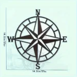 CIFbuy Metal Baked Paint Nautical Compass Rose Wall Art Vintage Navigation Decor (TikTok, temu pickup) - Image 2