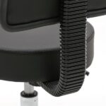 Round Shape Plastic Adjustable Salon Stool with Back Black - Image 6