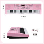 [Do Not Sell on Amazon]GEP-110 61 Key Lighting Keyboard with Piano Stand, Piano Bench, Built In Speakers, Headphone, Microphone, Music Rest, LED Screen, 3 Teaching Modes for Beginners - Image 2