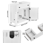 1-Drawer 2-Door Bathroom Vanity Bathroom Cabinet Washbasin Not Included 23.62*11.81*23.62in White - Image 5