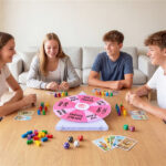 14-Slot Customizable Spinning Prize Wheel with Foldable Stand, Rewritable Tabletop Fortune Wheel - Pink - Image 6