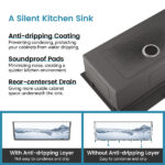 Stainless Steel Kitchen Sink, 23″x19″ Single Bowl, Overmount Handmade Sink in Black, with US Standard Drain and Hook[Unable ship on weekends, TK/TEMU only for pickup, only TX10643 warehouse supports GOFO] - Image 6