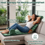 Full Body Electric Massage Mat with Detachable Neck & Foot Kneading Units, Inflatable Lumbar Pillow Heating Function 10 Vibration Points Multi Modes Timer Anti-Slip Base Foldable with Storage Bag - Image 9