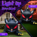 6.5 FT Halloween Inflatables Animated Black Cat with Shakable Head, Outdoor Decorations Blow Up Yard Decor with Built-in LEDs for Indoor Party Garden Lawn Decor - Image 9