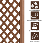 [Same Code 70748191]152*60*215cm Beautiful And Practical Flat-Topped Wooden Arch Garden Arch Dark Brown - Image 12