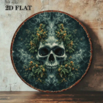 CIFbuy 1pc 8x8in Vintage Gothic Skull & Flowers Sign, "" Vintage Gothic Skull & Flowers Sign, Skull & Flowers Sign, 2D Flat Round Plaque TikTok, Temu Self-pickup Logiaqics - Image 7