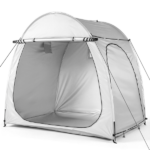 6.8x4.9FT Light Gray Arched Bicycle Storage Shed, 210D PU Silver Coated Oxford, Black Fiberglass Rod Frame, Front&Side Dual Doors, Inner Storage Bag & Portable Carry Bag - Image 3