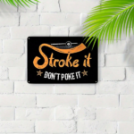 CIFbuy Funny Billiards Pool Metal Tin Sign Wall Art, "Stroke It Don't Poke It" Humorous Quote Decor With Pool Cue & Stars Pattern, Pool Cue & Stars Pattern, Vint TikTok, TikTok, te Decor With Pool Cue & Stars Pattern Self-okckup Logiopintorous Quote - Image 5