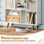 7 Cube Bookcase 3-Tier Modern Storage Organizer with 4 Metal Legs Bookshelves - Image 8