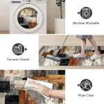 Three-piece kitchen rug set, non-slip and washable, abstract pattern kitchen hallway rug, soft and comfortable, suitable for sinks, floors, entrances, hallways and bathrooms. - Image 4