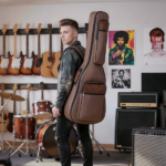 600D Extra-Thick Oxford Cloth Acoustic Guitar Bag with 10mm Sponge Padding — Brown (Fits 41/40-inch Guitars) - Image 9