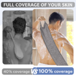 Premium Bamboo Fiber Exfoliating Body Scrubber Towel – Deep Clean & Gentle Exfoliation for Smooth Skin-Grey - Image 2