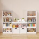 Book Organizer, toy Storage Cabinet Organizer, White - Image 20
