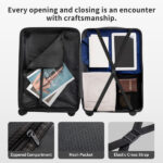 Non-TSA customs lock 5-in-1 PP trolley case, 12in, 16in, 20in, 24in, 28in, PP, dark gray - Image 24
