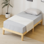 Twin Basic Bed Frame Pine Wood Painted Surface Bed Single Bed 74.41*37.99*12in Wood