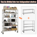 6-Tier disassembly and free assembly NSF-Certified Steel Wire Shelving with Wheels - Image 26