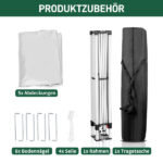 3 x 3m Two Doors & Two Windows Practical Waterproof Right-Angle Folding Tent White - Image 8